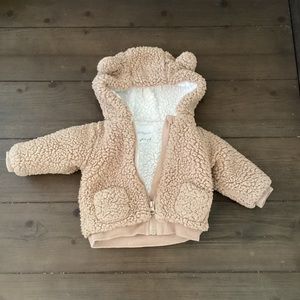 Teddy bear fuzzy infant coat